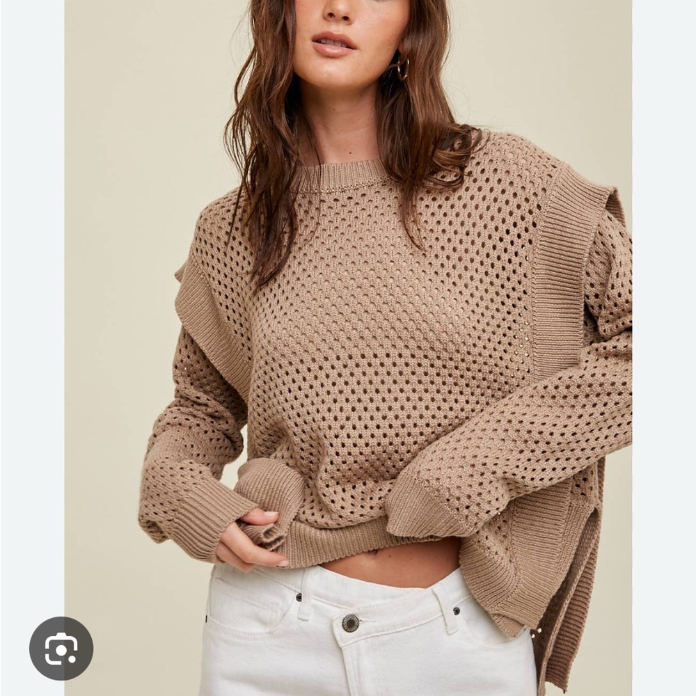 Cozy Mocha Crochet Sweater